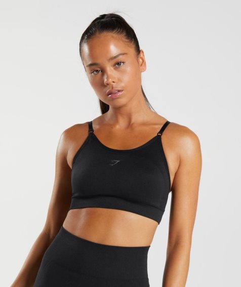 Women's Gymshark Flex Strappy Sports Bra Black | NZ 0KILRD